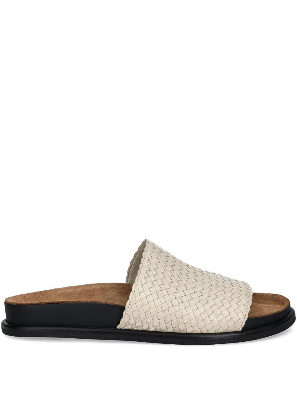 VAGABOND Effie woven leather slides Neutrals