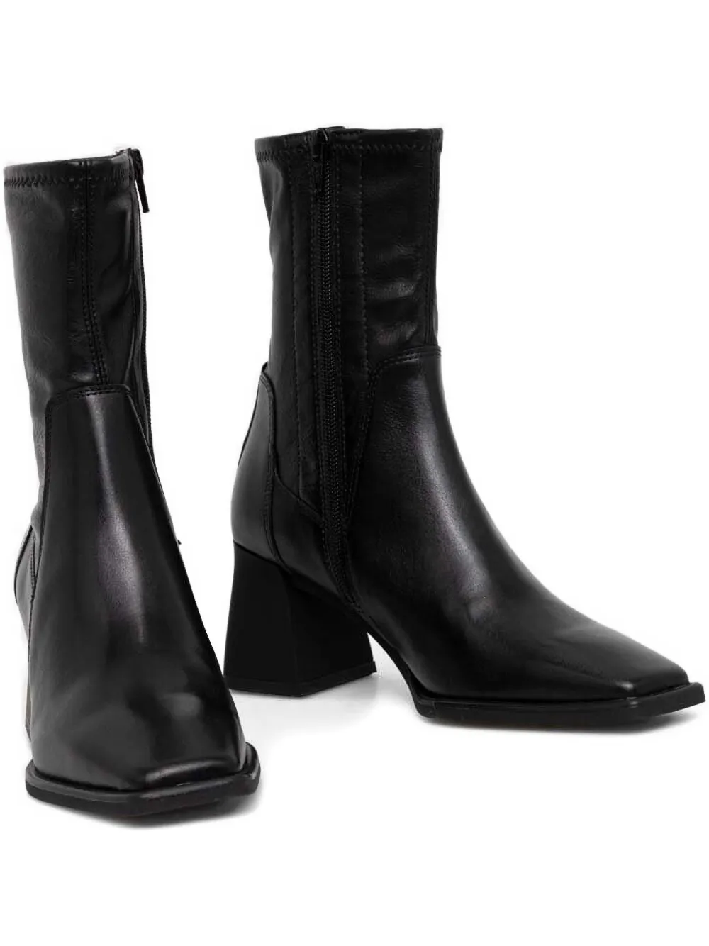 Vagabond Square-toe Block-heel Boots In Black
