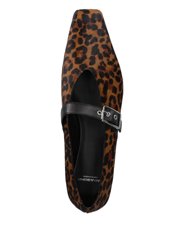 VAGABOND Wioletta leopard-print Buckled Ballet Flats | Brown