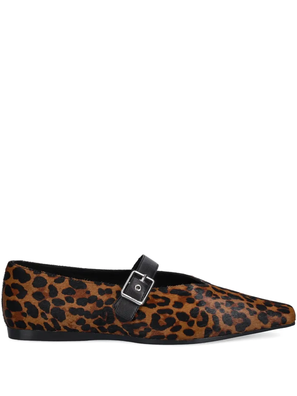 VAGABOND Wioletta ballerina's met luipaardprint en gesp Bruin