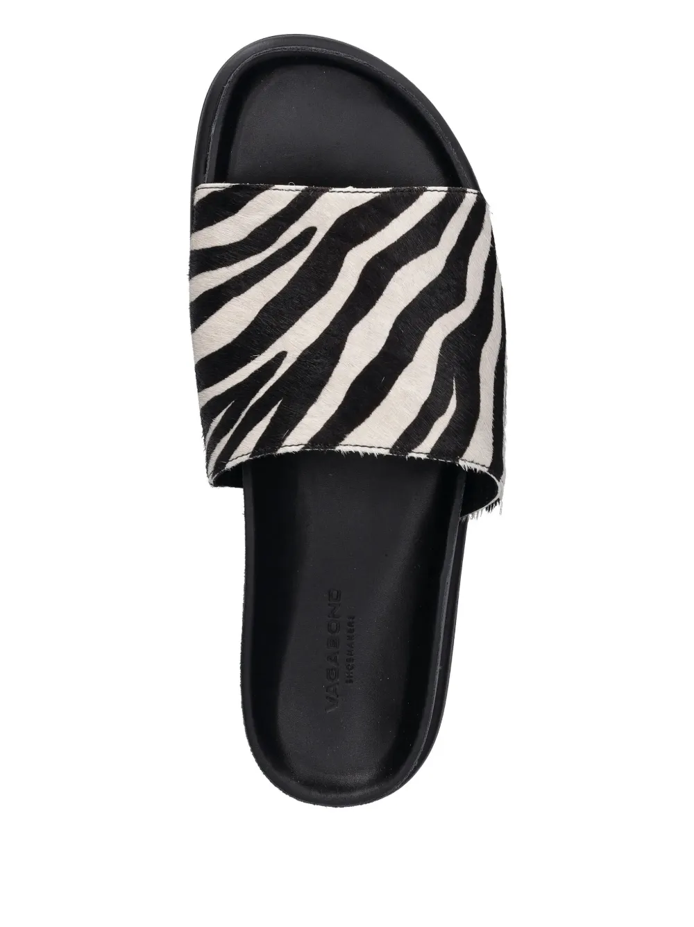 VAGABOND Effie zebra-print slides Black