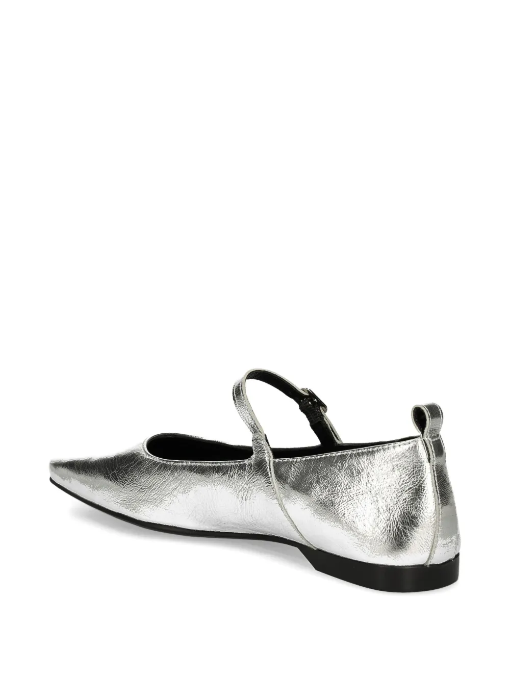VAGABOND Delia ballerina's met vierkante neus en gespbandje Zilver