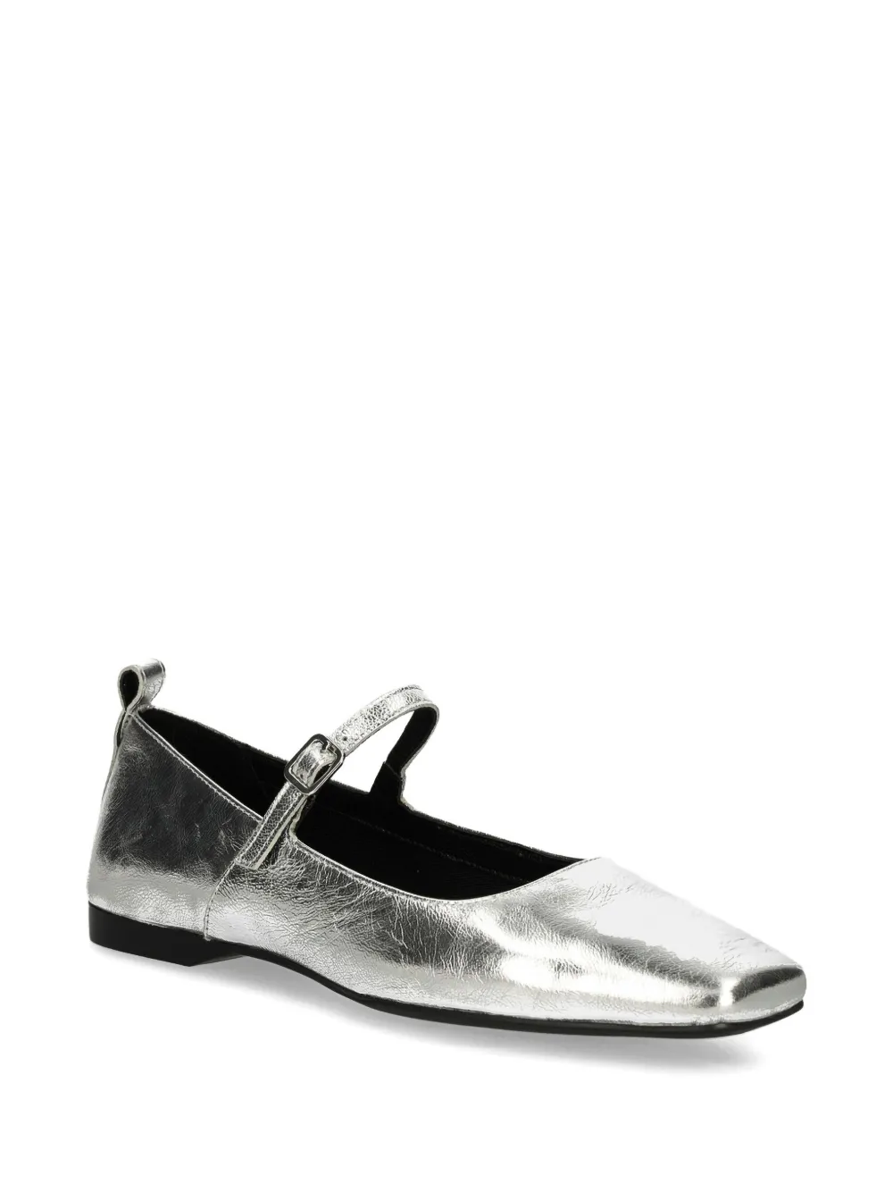 VAGABOND Delia ballerina's met vierkante neus en gespbandje Zilver
