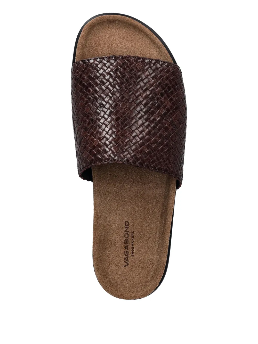 VAGABOND Effie woven leather slides Brown
