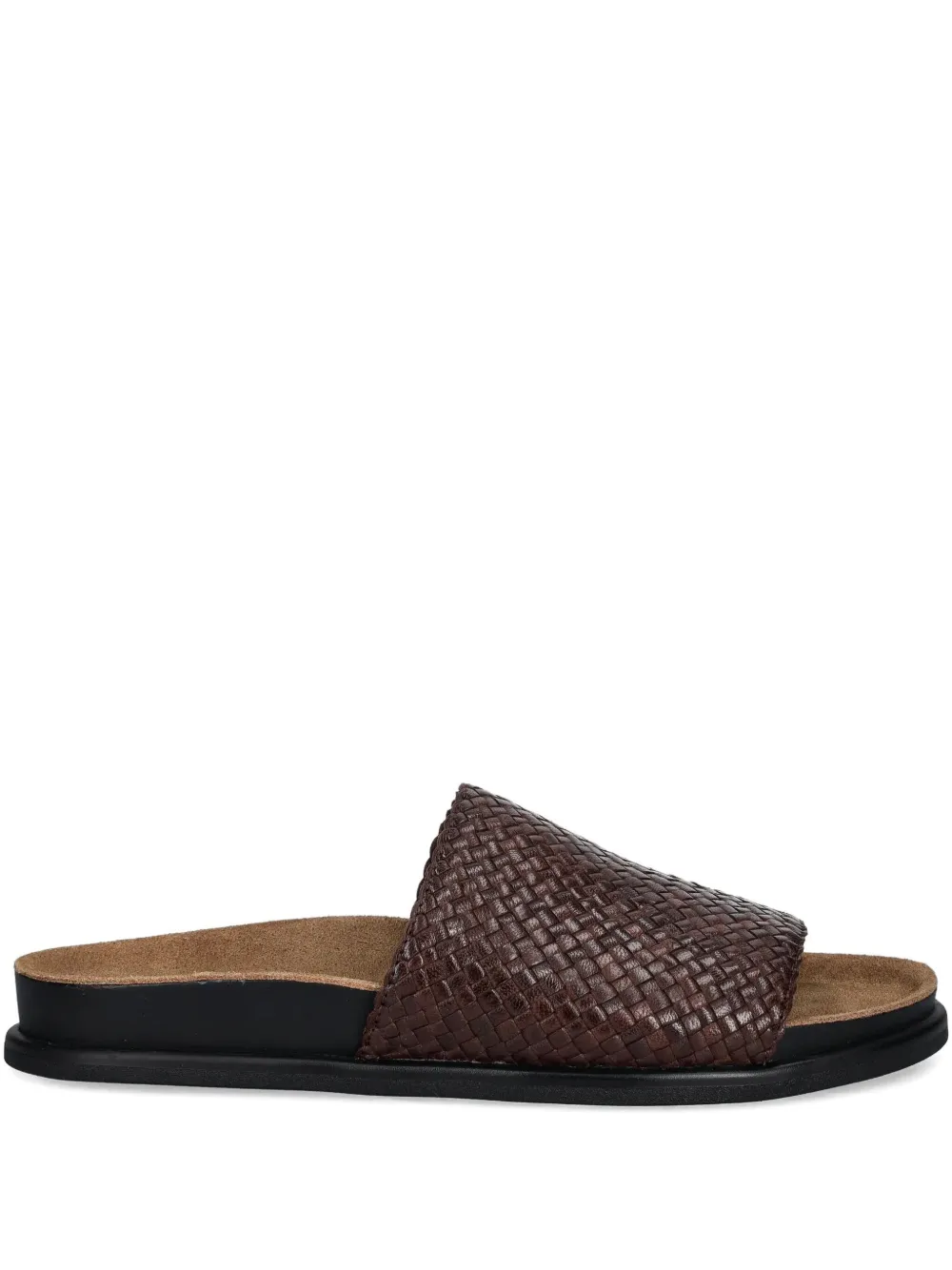 VAGABOND Effie woven leather slides Brown