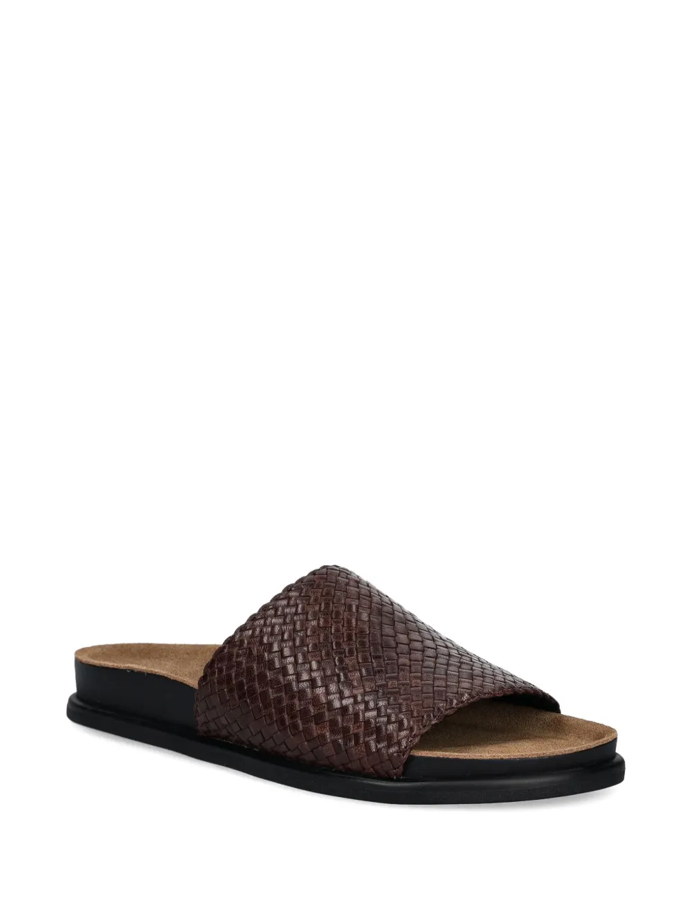 VAGABOND Effie woven leather slides Brown