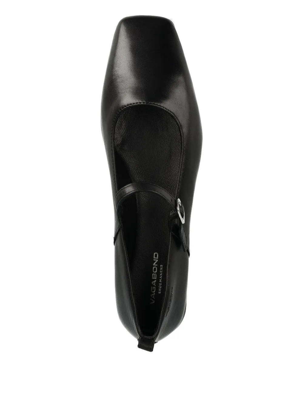 Vagabond Square-toe Buckle Flats In Black
