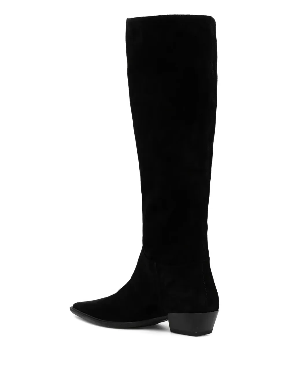Vagabond 40mm Cassie Pointed-toe Suede Knee-high Boots In Black