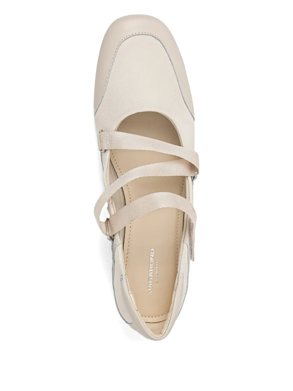 Vagabond Hillary Cross-strap Ballet Flats In Neutral