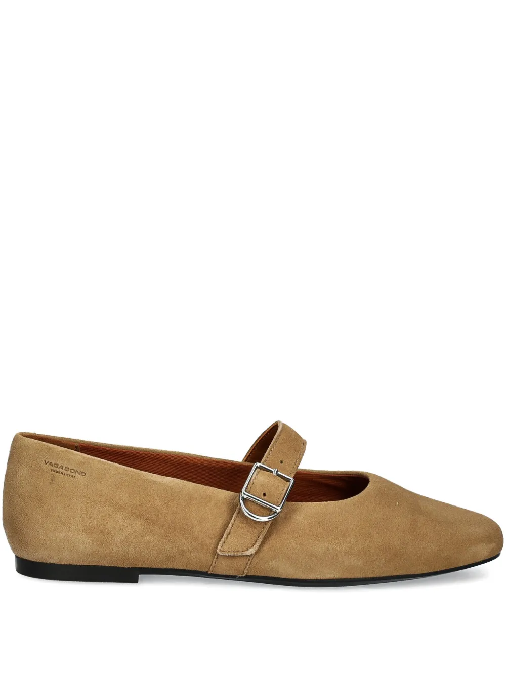 VAGABOND Jolin suède ballerina's met gespbandje Beige