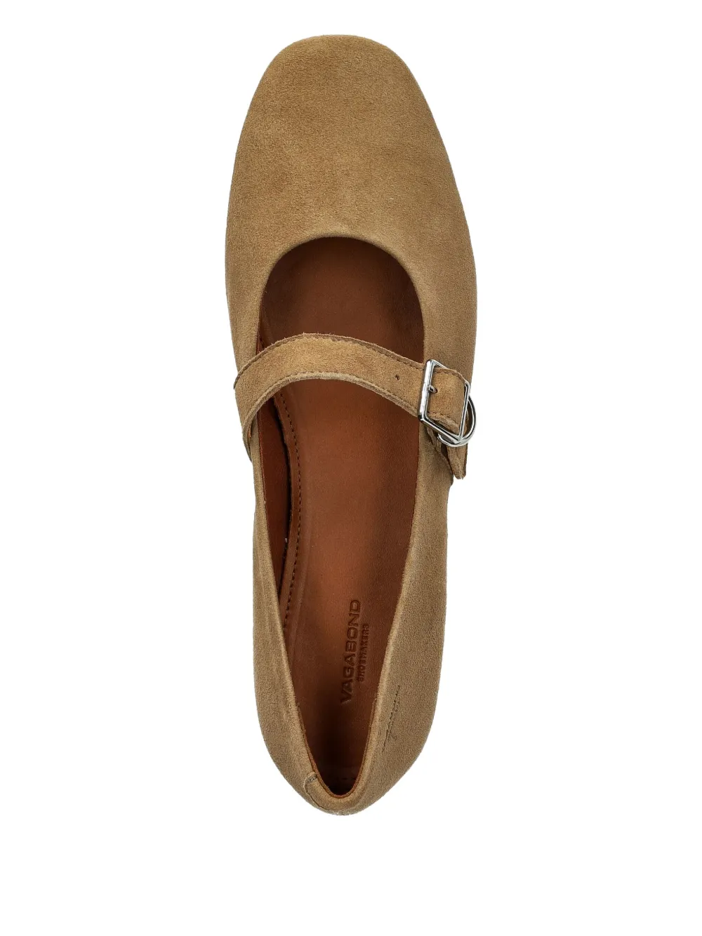 VAGABOND Jolin suède ballerina's met gespbandje Beige