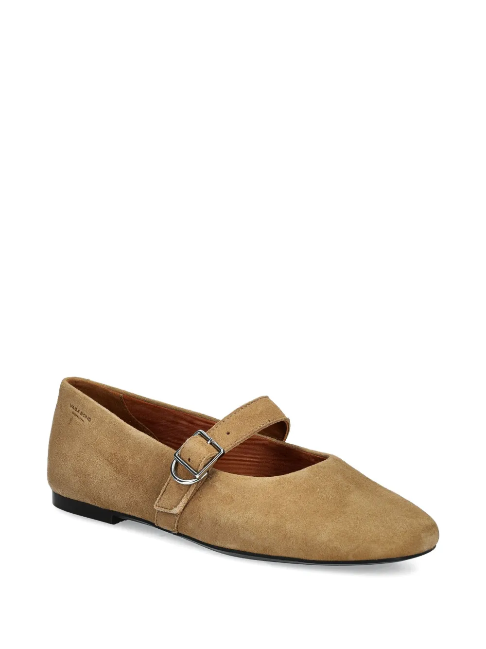 VAGABOND Jolin suède ballerina's met gespbandje Beige