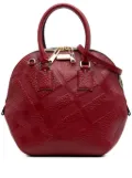 Burberry Pre-Owned 2000-2017 Medium Heritage Grain Check Embossed Orchard Bowling Bag satchel - Red