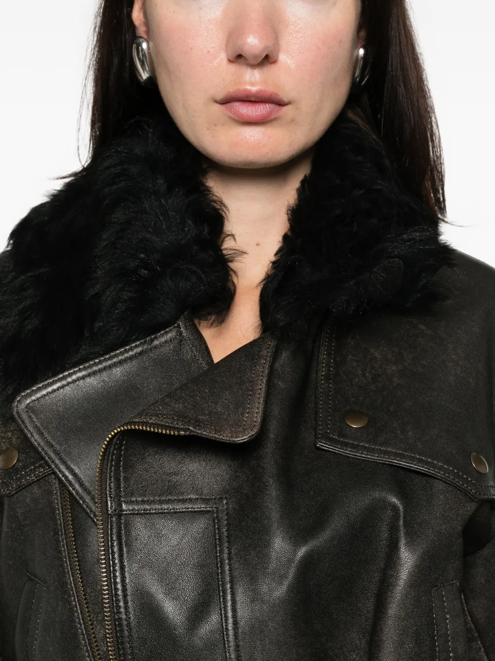 Alex Perry Fur Belted Jacket In Black
