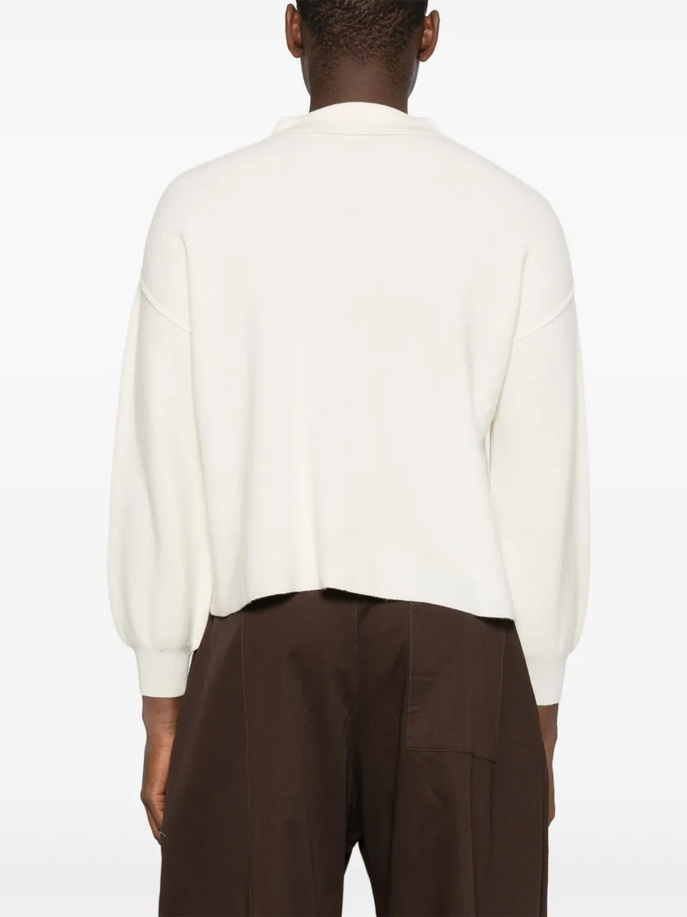 Glass Cypress Poloshirt met stikseldetail WHITE