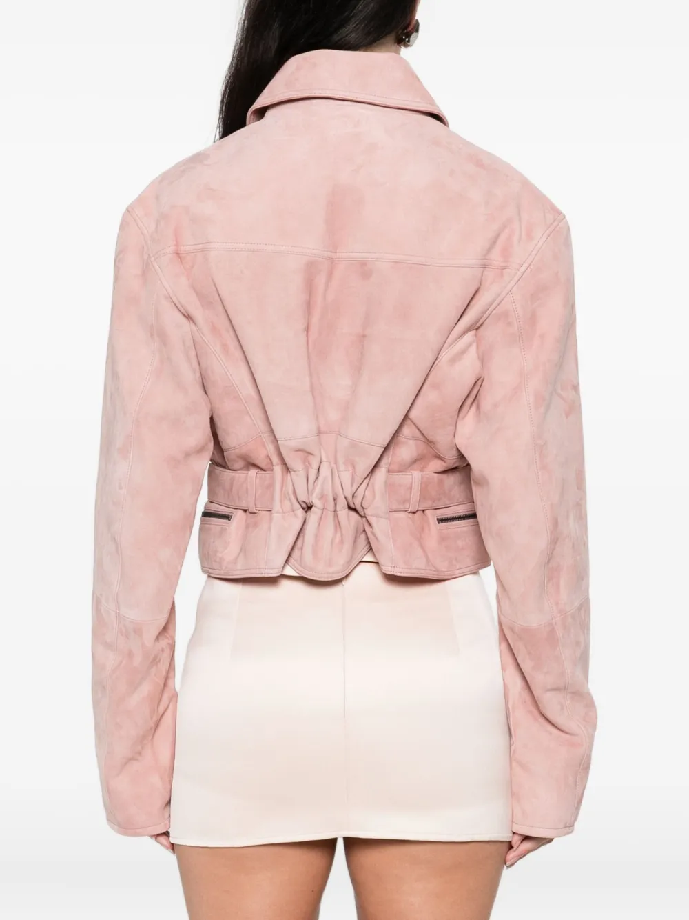 Alex Perry Belted Zip Coat In Pink