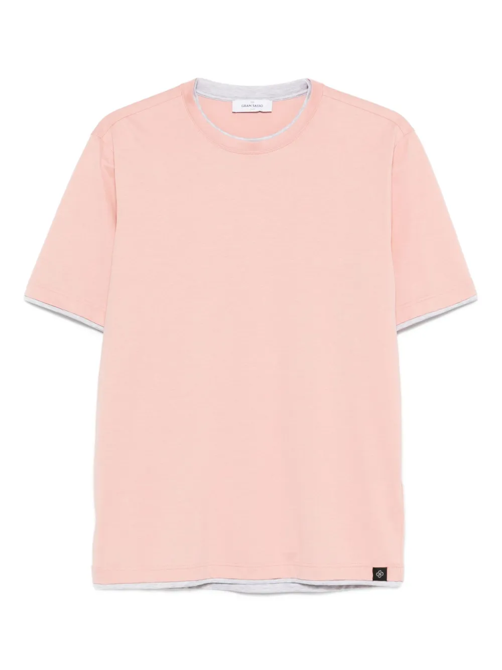 Gran Sasso layered cotton t-shirt | Pink | Image 1