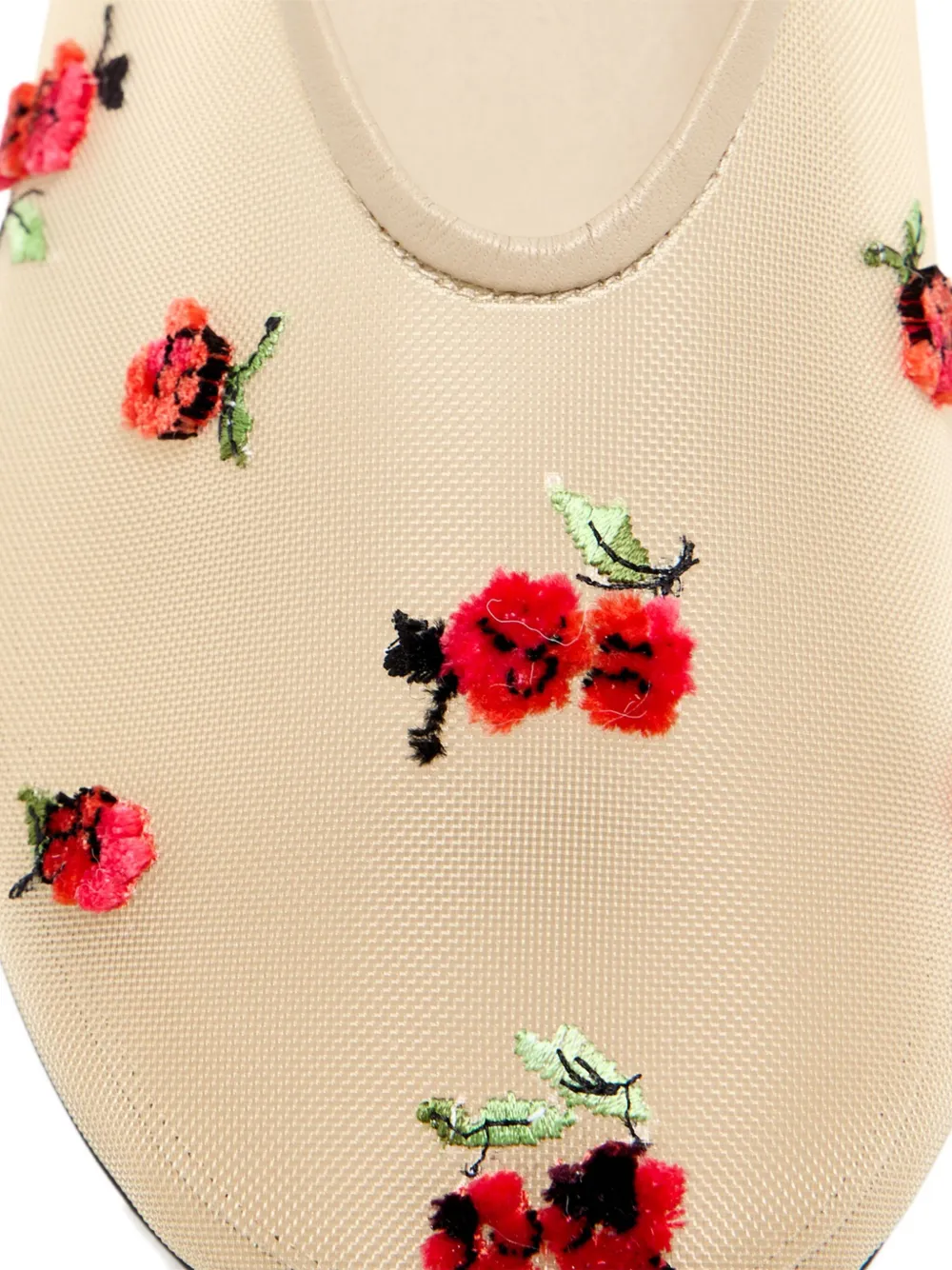 Khaite Marcy Raspberry-embroidery Ballet Flats In Neutral