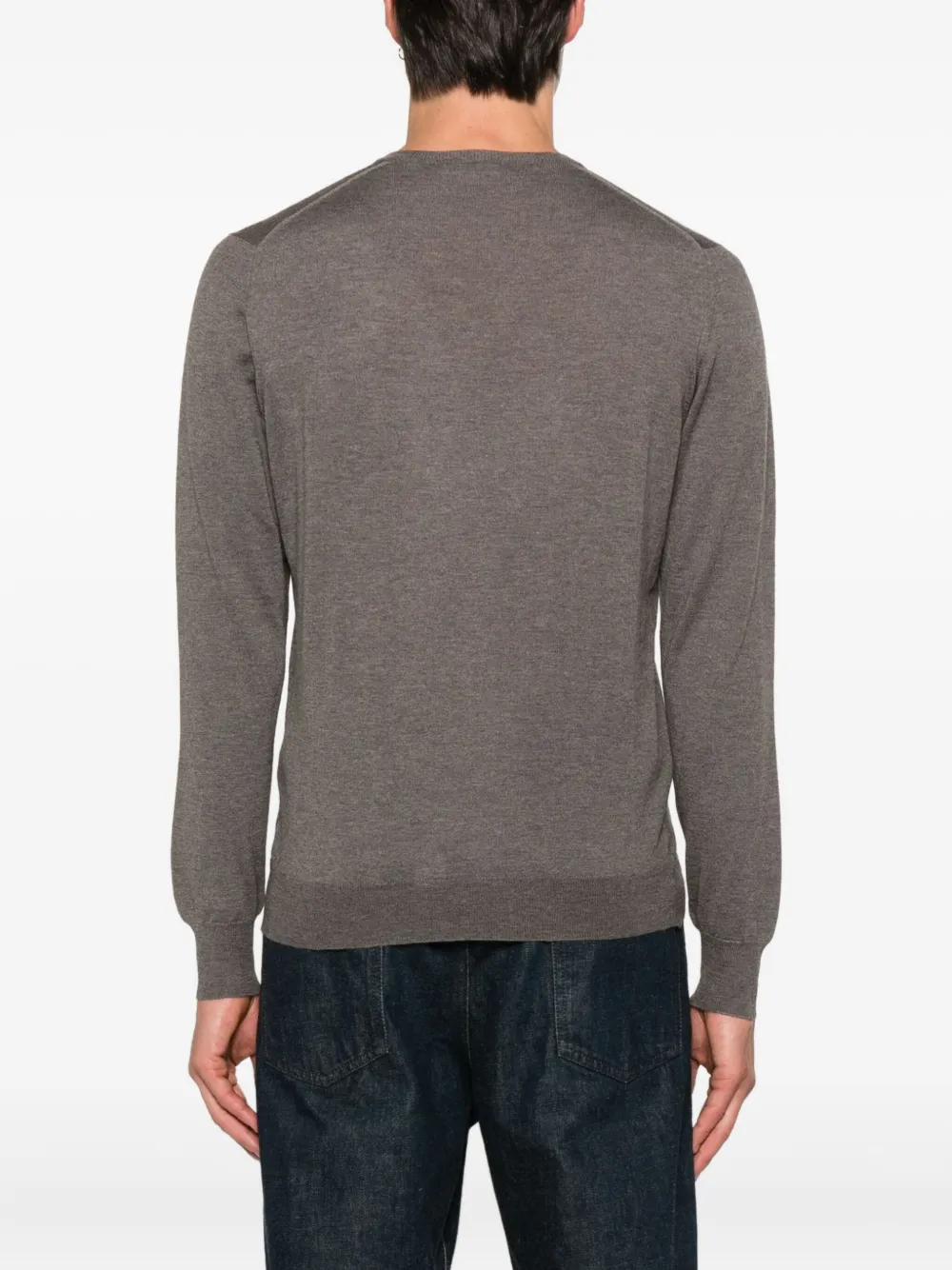 Gran Sasso V-neck Wool Sweater In Brown