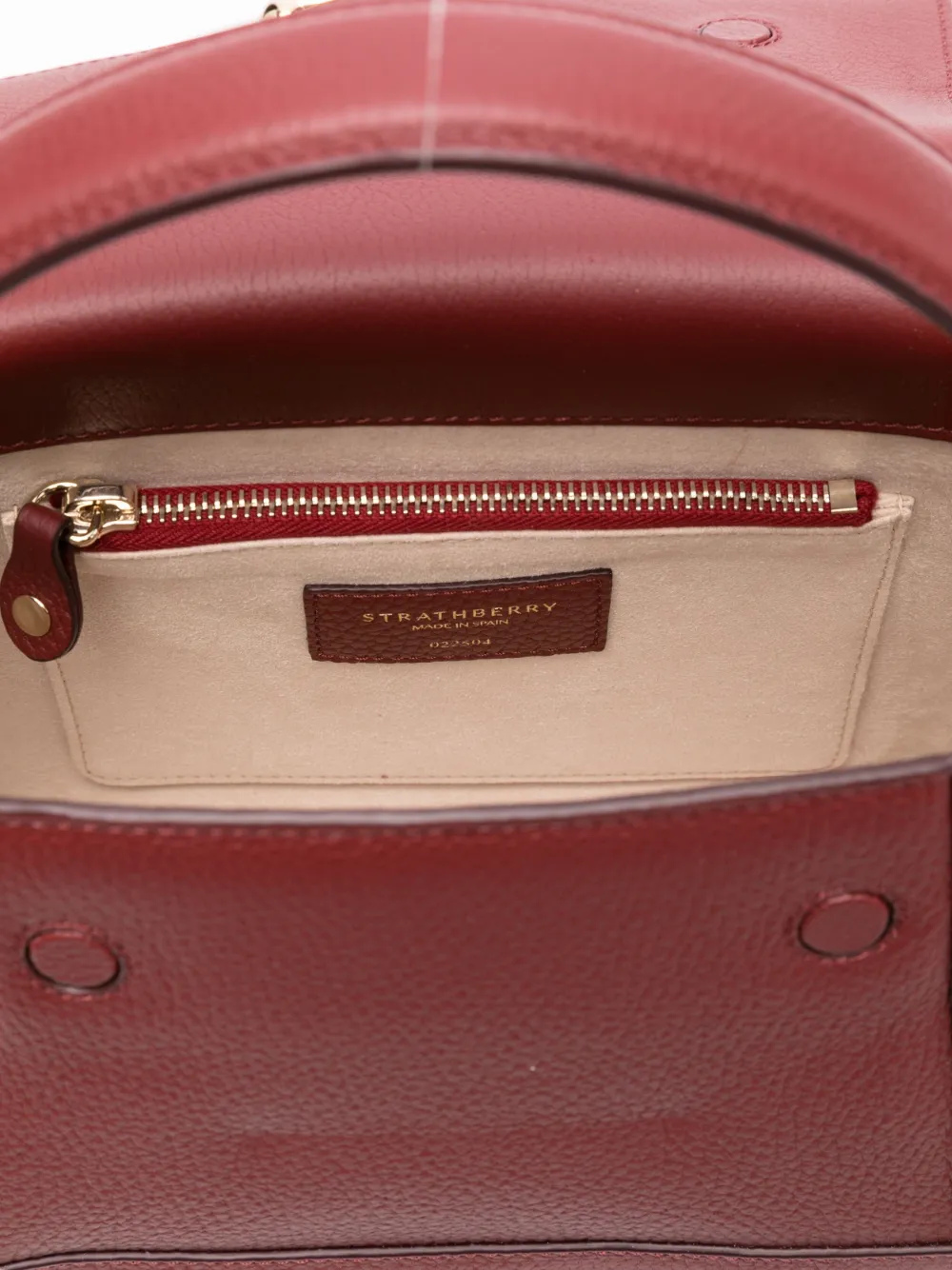Strathberry Mosaic kleine shopper met handgreep en streepdetail Rood