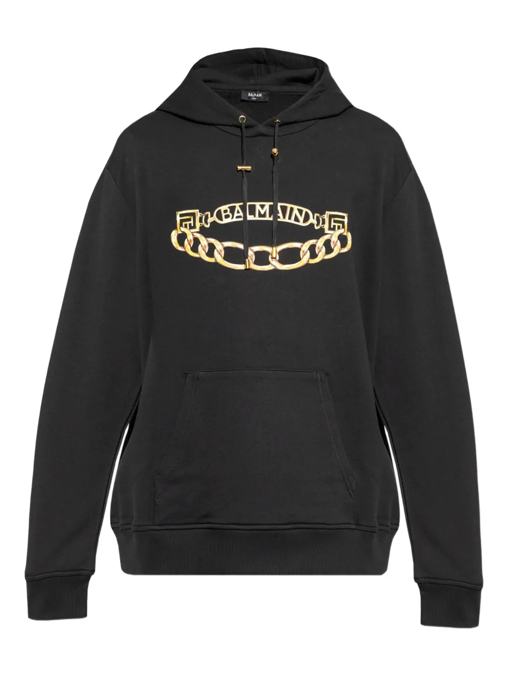 Balmain logo-print hoodie Zwart