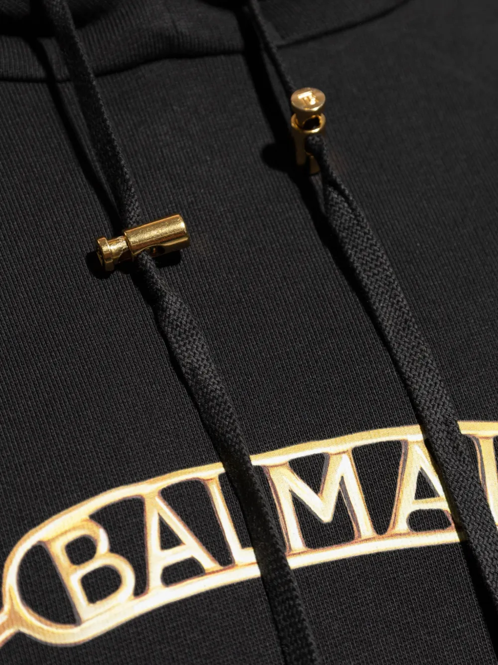 Balmain logo-print hoodie Zwart