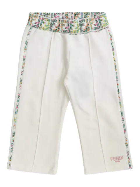 Fendi Kids floral-print side-stripe trousers