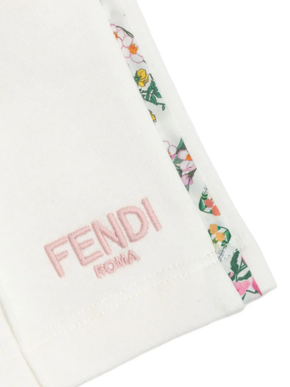 Fendi Kids floral-print side-stripe trousers Wit