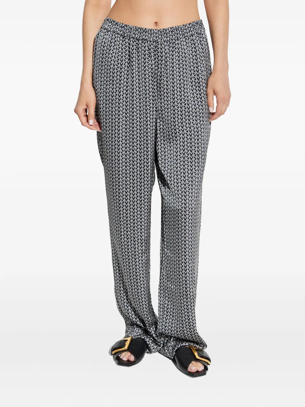 Michael Kors chevron-print trousers Zwart
