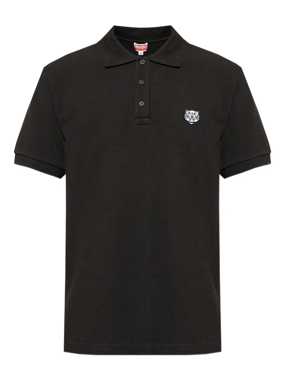 Kenzo tiger-embroidered polo shirt Zwart