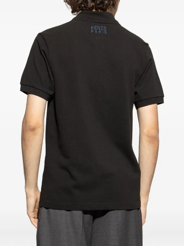 Kenzo tiger-embroidered Polo Shirt | Black | FARFETCH