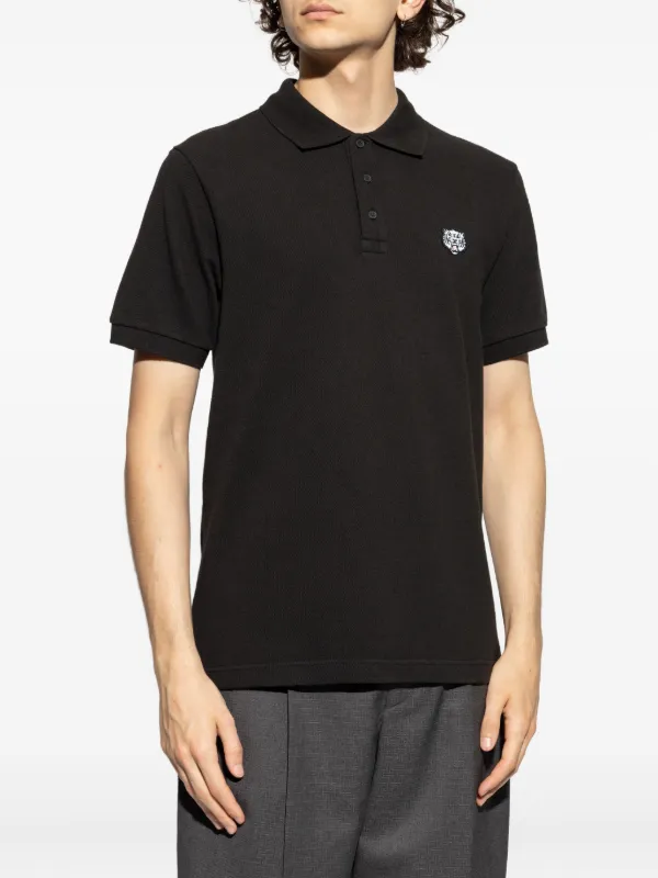 Kenzo tiger-embroidered Polo Shirt | Black | FARFETCH