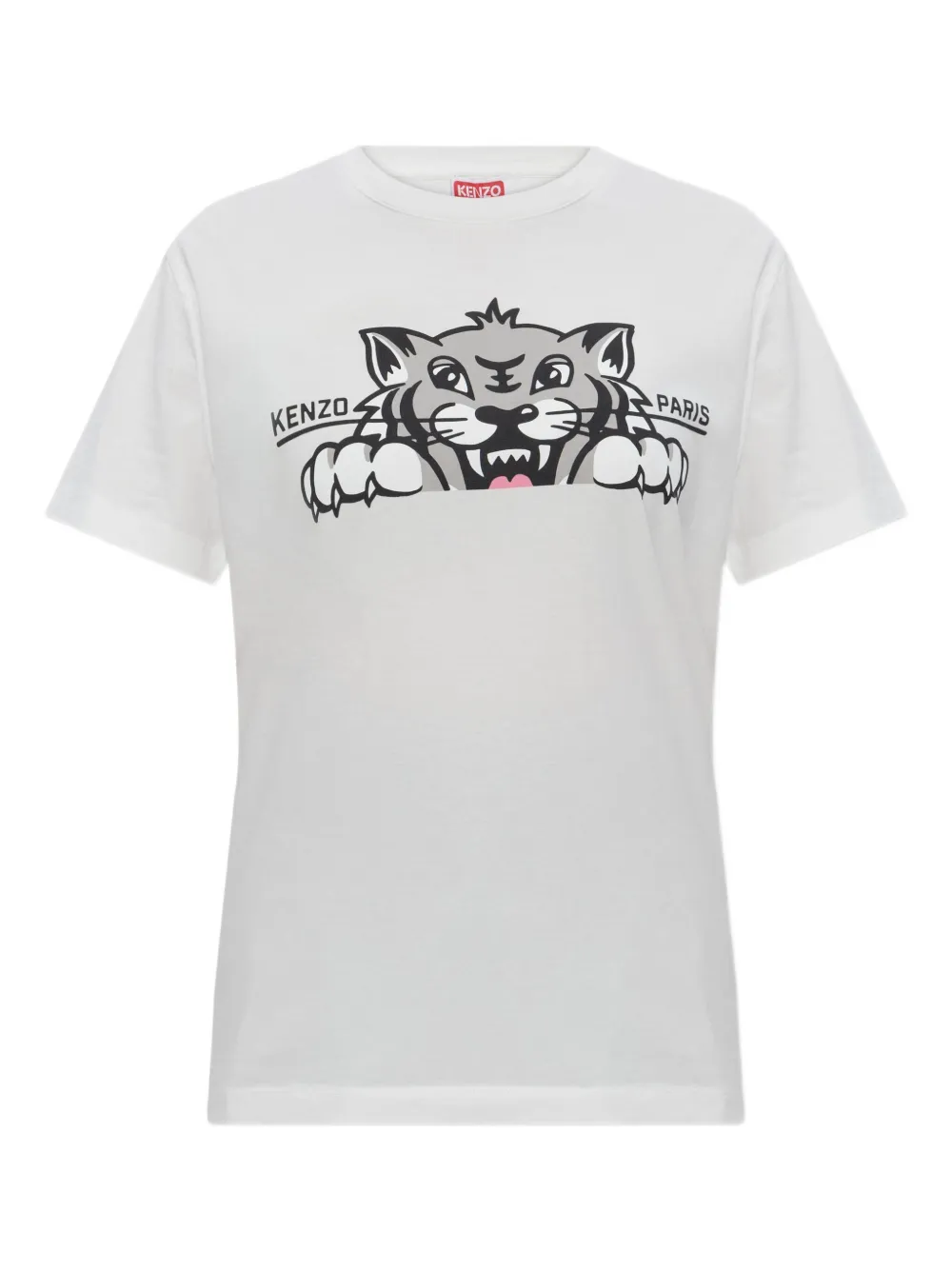 Kenzo tiger-print cotton T-shirt Wit