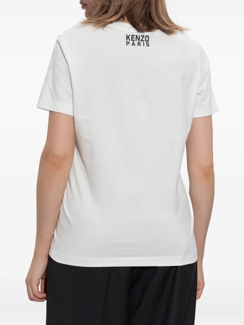 Kenzo tiger-print cotton T-shirt Wit