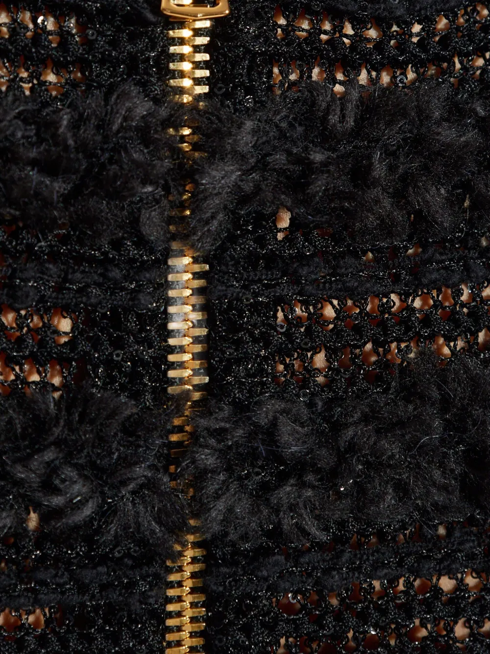 Balmain textured short-sleeve dress Zwart