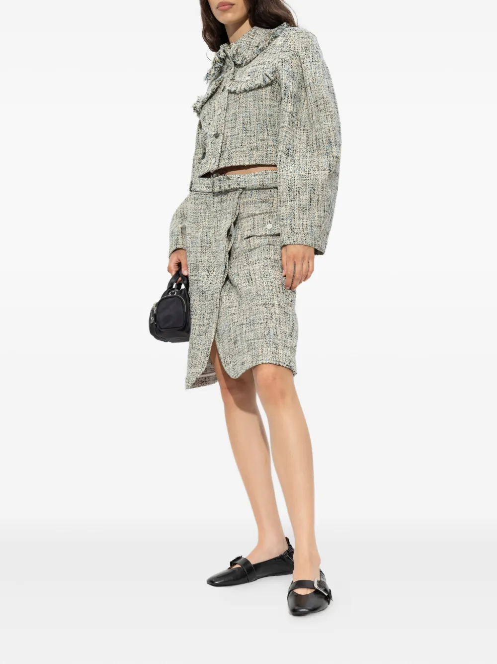 GANNI Mini-rok met ceintuur Beige