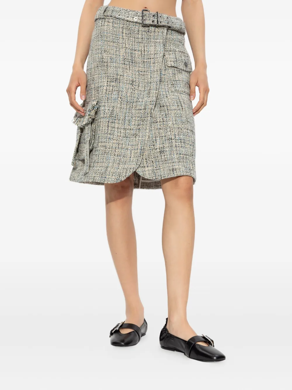 GANNI Mini-rok met ceintuur Beige