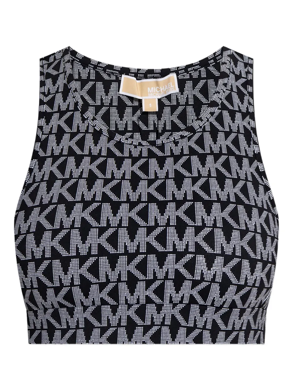 Michael Kors logo-print racer-back top Zwart