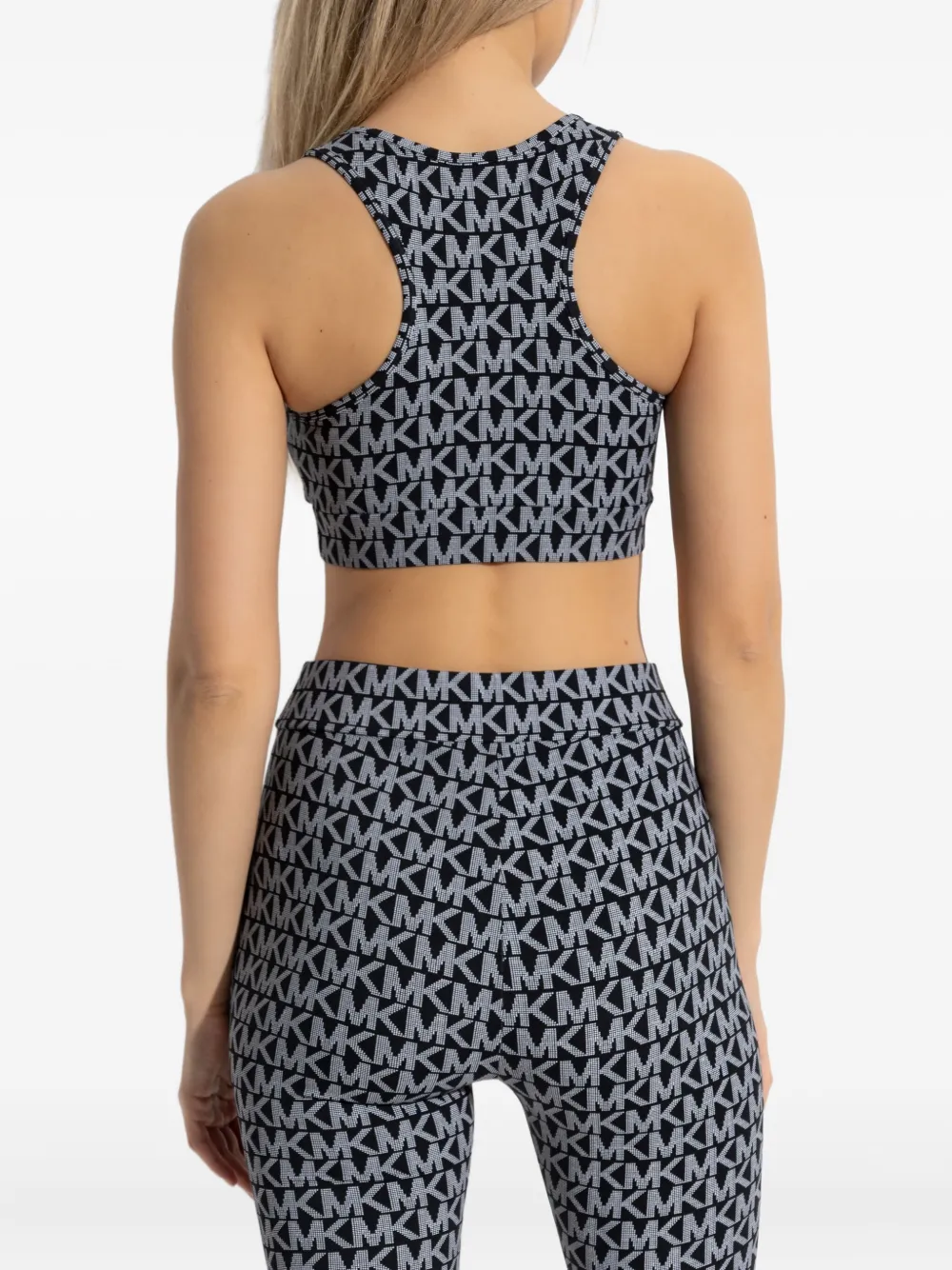 Michael Kors logo-print racer-back top Zwart