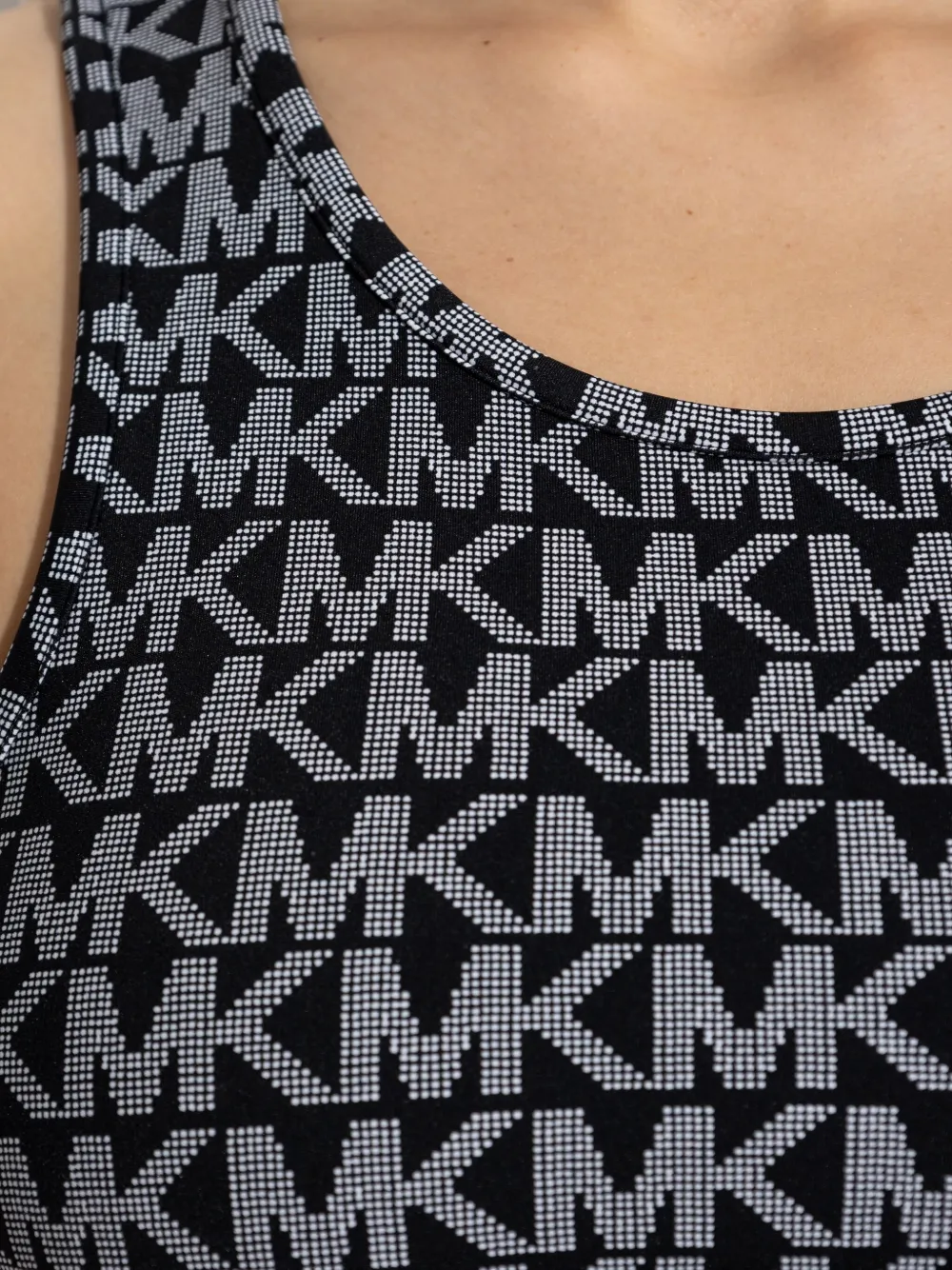 Michael Kors logo-print racer-back top Zwart