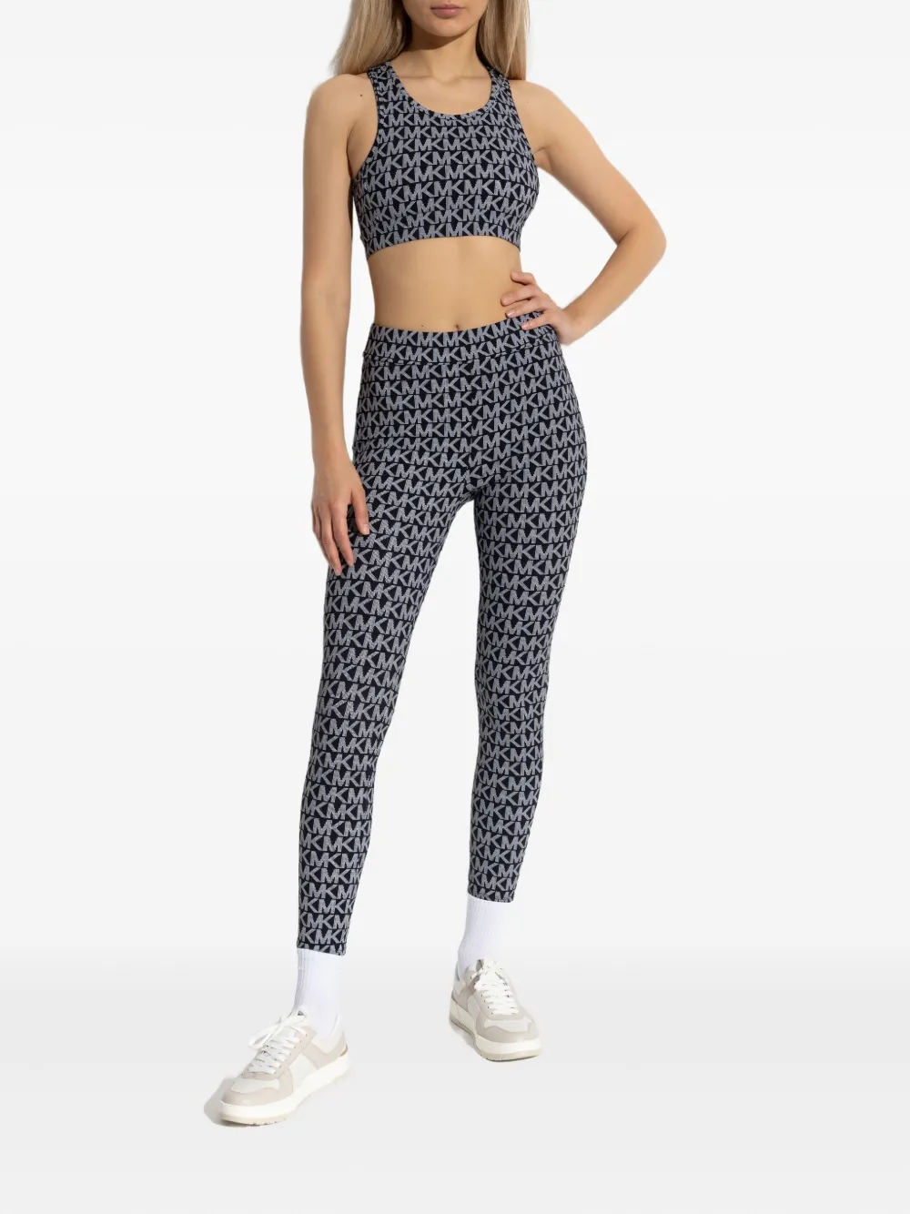 Michael Kors logo-print racer-back top Zwart