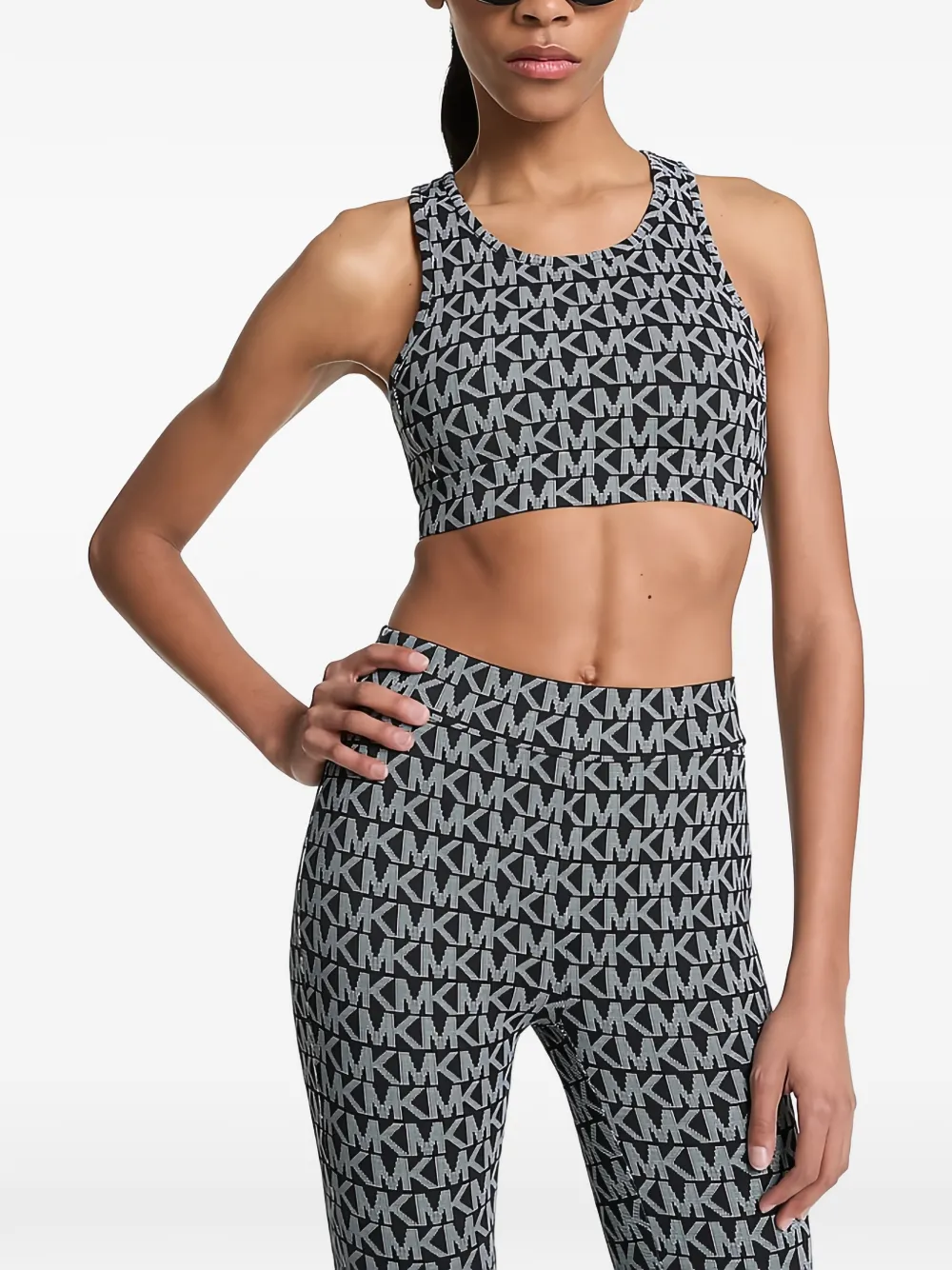 Michael Michael Kors logo-print racer-back top - Nero