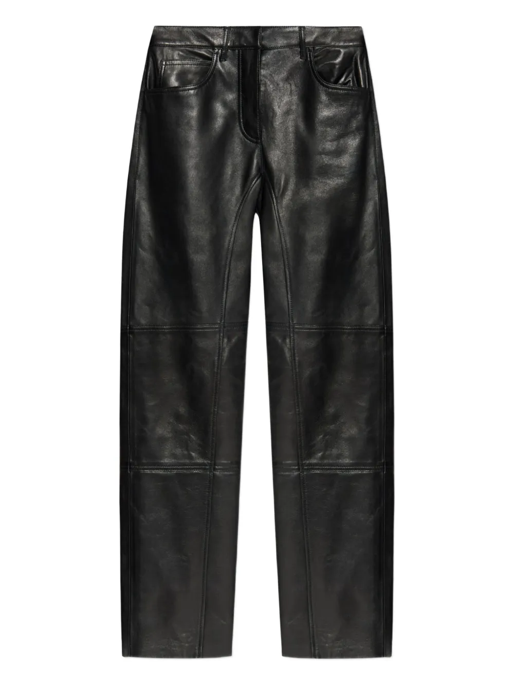Jil Sander Leren broek Zwart