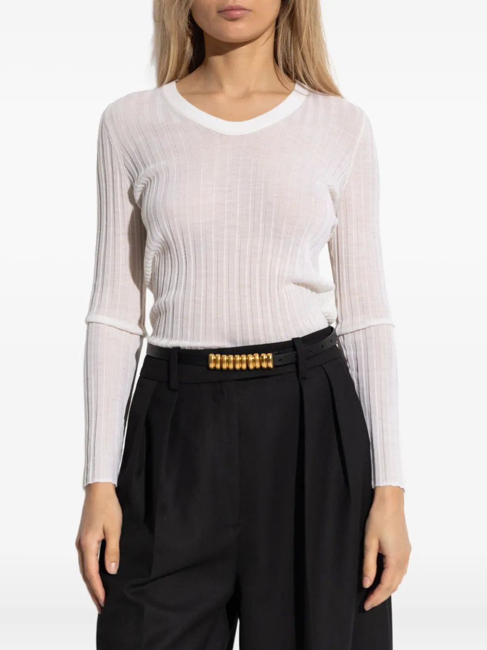 IRO Geribbelde tanktop Wit