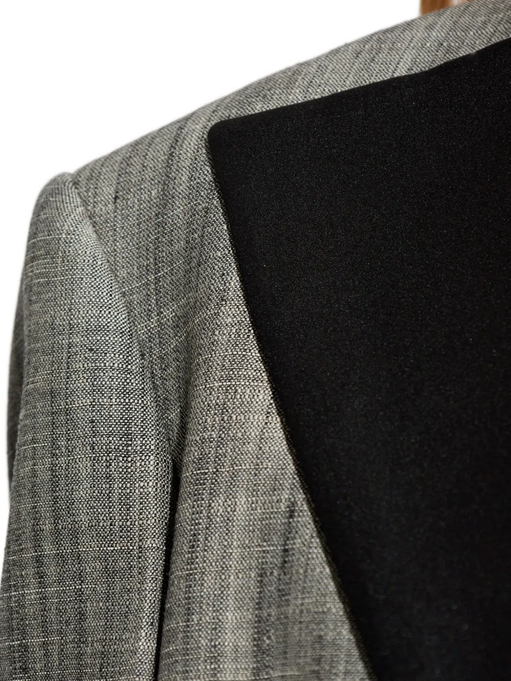 Jil Sander satin-lapel checked jacket Grijs