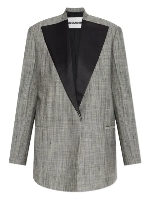 Jil Sander satin-lapel checked jacket