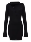 The Attico mock-neck button-up mini dress - Black