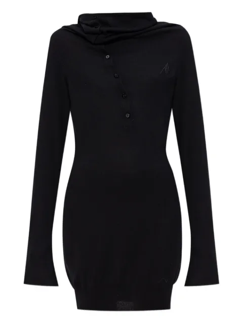 The Attico mock-neck button-up mini dress