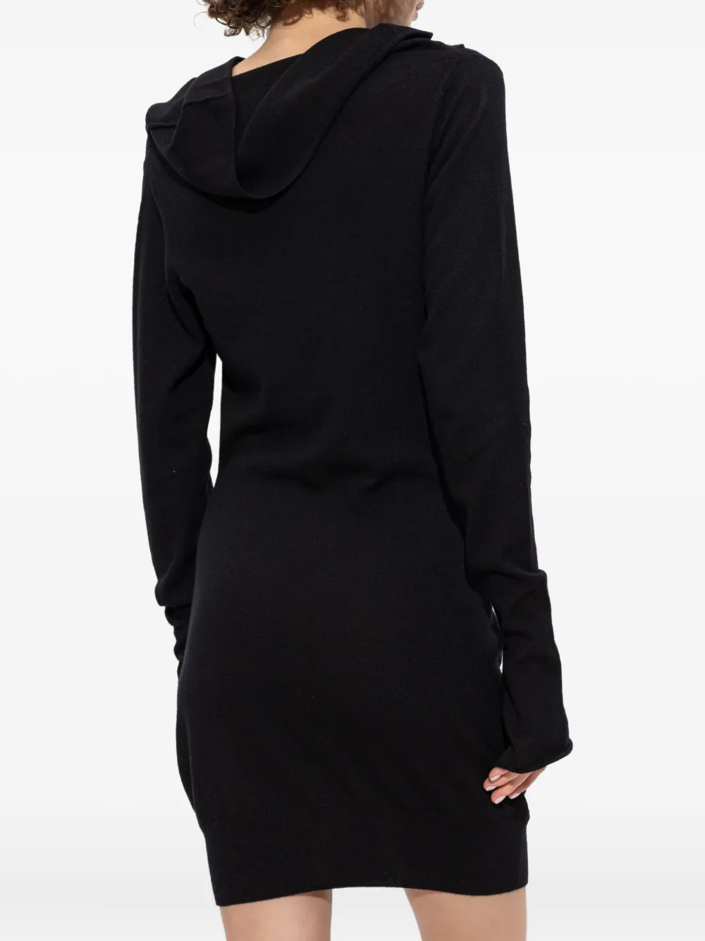 The Attico mock-neck button-up mini dress Zwart