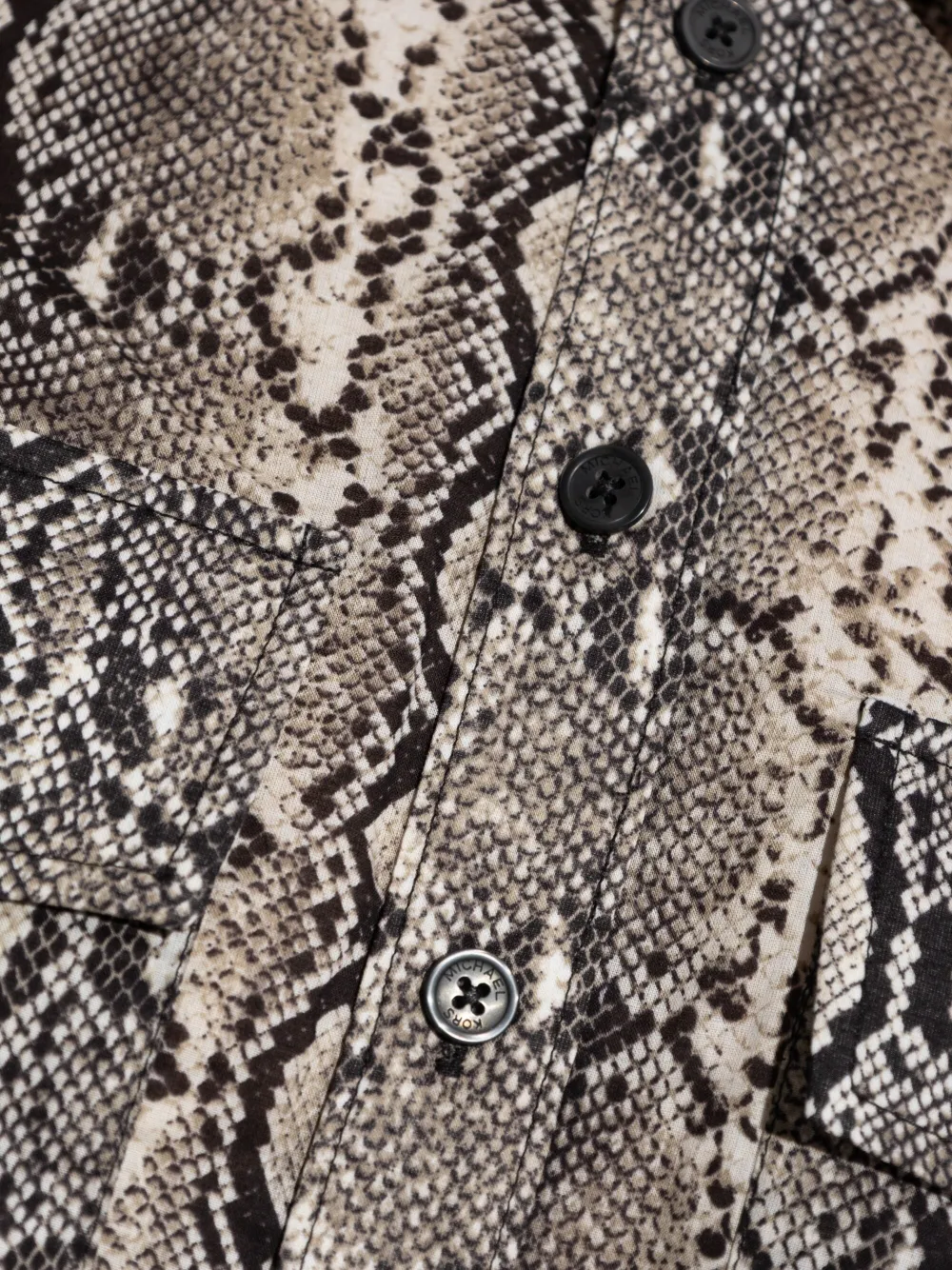 Michael Kors snakeskin-print pocket shirt Bruin